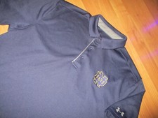 MENS UNDER ARMOUR NOTRE DAME FIGHTING IRISH NAVY BLUE POLO SHIRT SIZE L LARGE