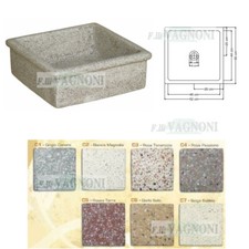 Lavandino lavello acquaio cucina in cemento e graniglia marmo 50 levigata pietra