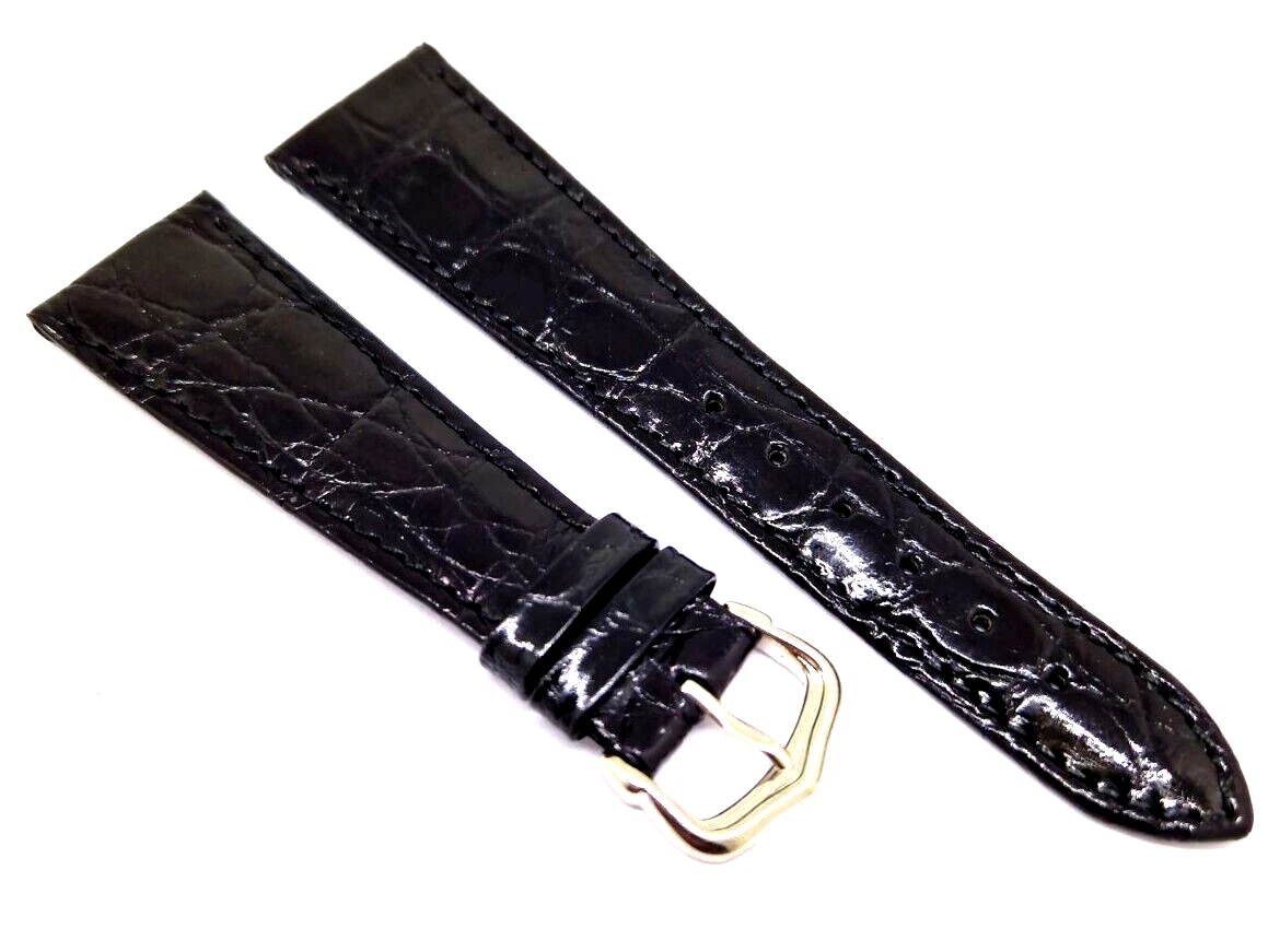 Bracelet de montre, bracelet de montre 22/16 mm original Gucci croco gaufrage noir / 151