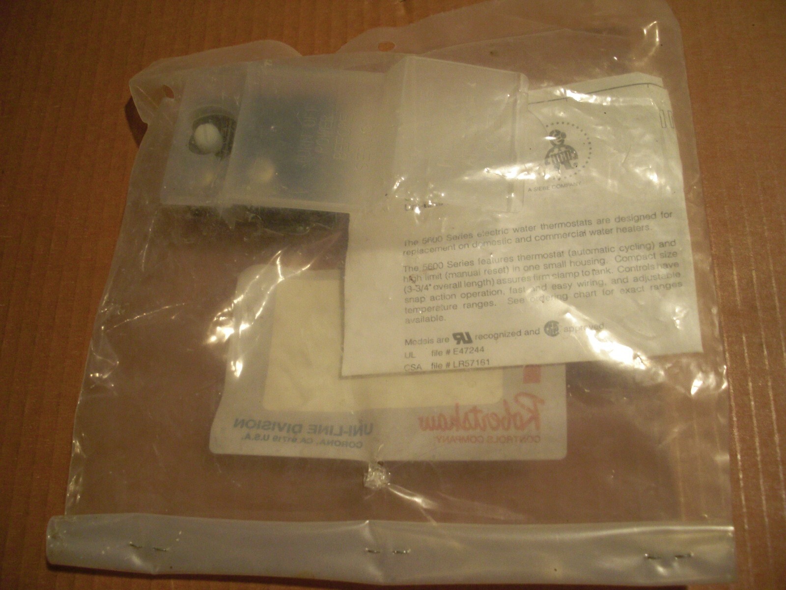 Electric Water Heater Thermostat Robertshaw 5600411 Model Wh9 Rplcs