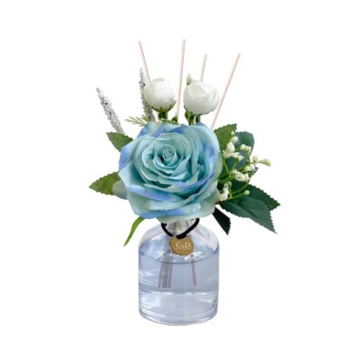 Artificial flower diffuser with stick, lavender floral, home decor -100ml