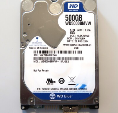 Disque Dur WD5000BMVW-11AJGS2 5400 Tr/min – Pour Récupération Données