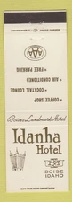 Matchbook Cover - Idanha Hotel Boise ID
