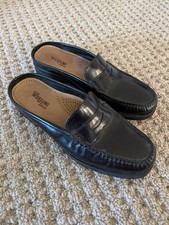 G.H. Bass Weejuns "Peggy" Womens 7.5M Mule Loafer Black Leather Comfy Slip-on