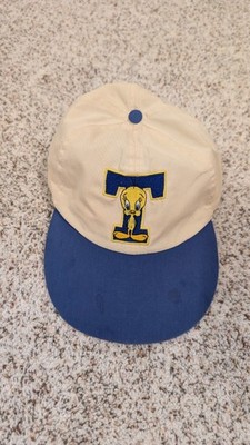 Vtg 90s Tweety Looney Tunes Varsity Hat Two Tone Baseball Cap 1994 Cream Blue