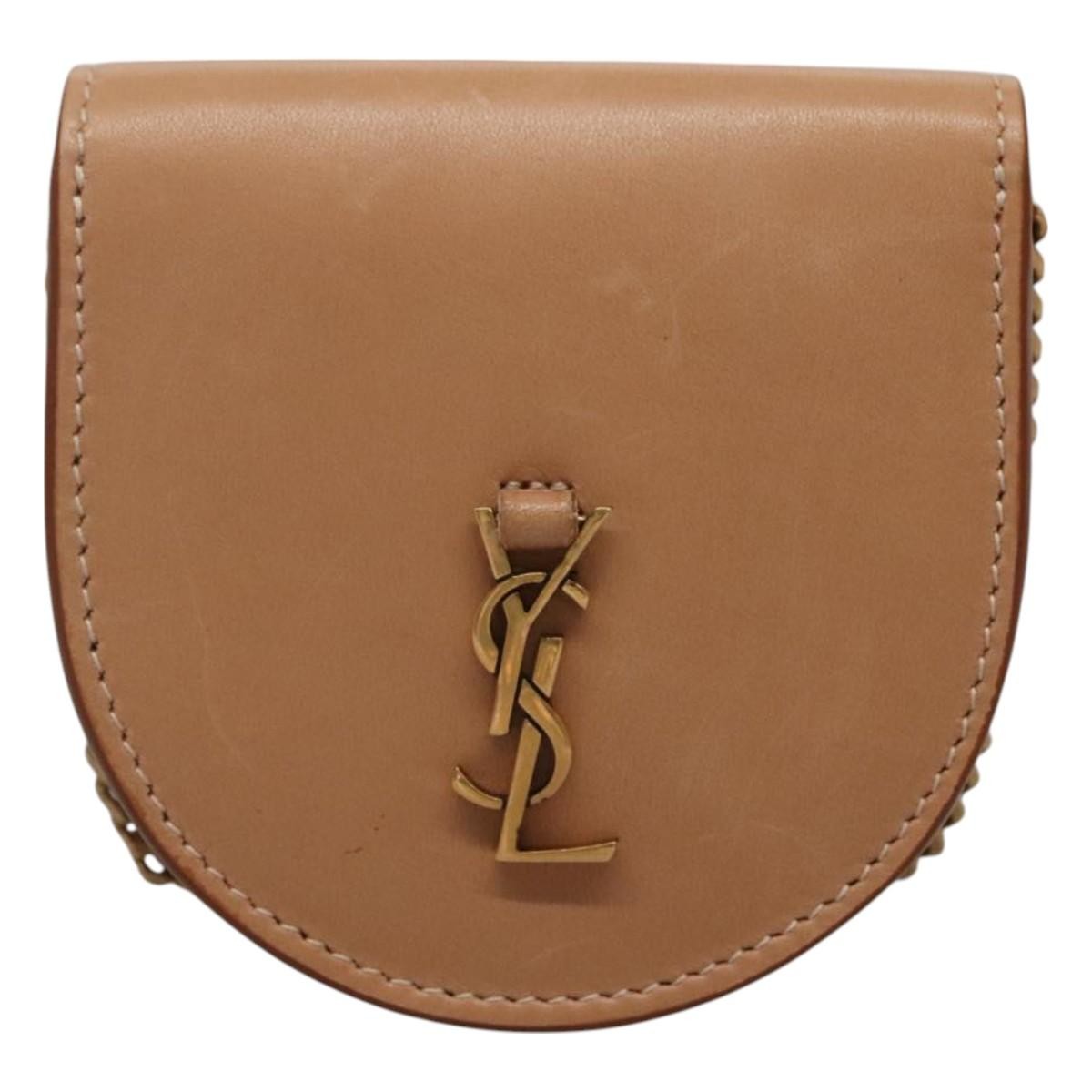 Pochette Saint Laurent Kaia in pelle beige autentica