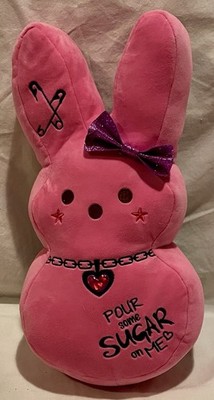 Peeps ''POUR SOME SUGAR ON ME'' 16'' Pink Emo Bunny Plush Stuffed Animal