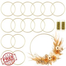 16pc 10" Gold Metal Floral Hoops for Crafts Dream Catcher Wreaths