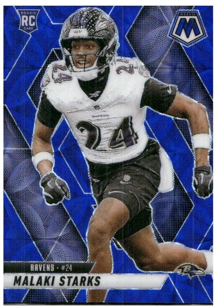 2025 Mosaic Blue Scope Prizm Malaki Starks #347 Baltimore Ravens