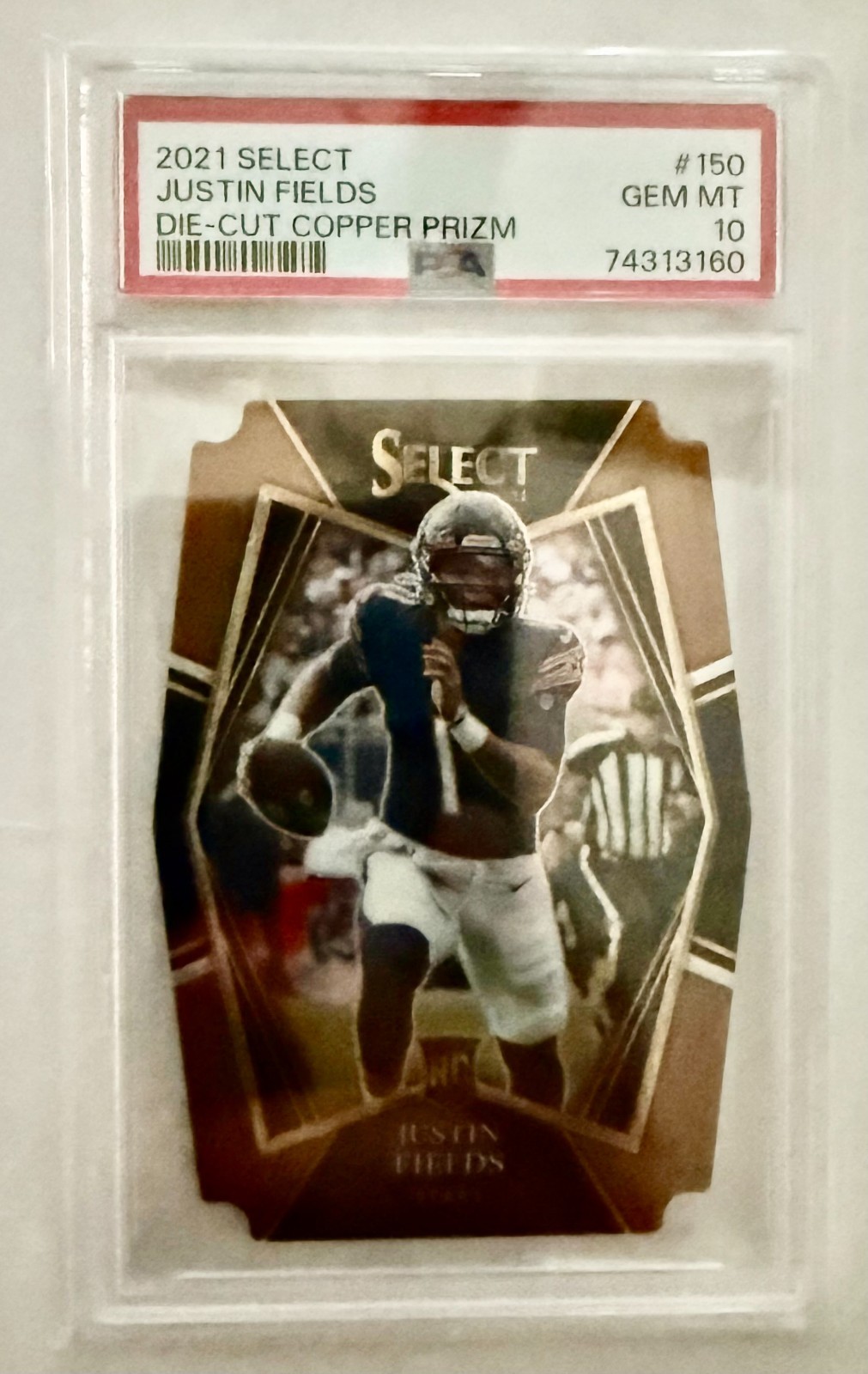 2021 Panini Select - Premier Level Justin Fields #150 Copper Prizm Die-Cut/199