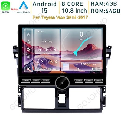 For Toyota YARiS Vios 2013-2017 Radio Android 15 Car Stereo Carplay BT GPS Navi
