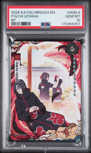2026 AYOU NARUTO SMRITI COLLECTIBLE CARD #005L4 ITACHI UCHIHA 56/999 PSA 10