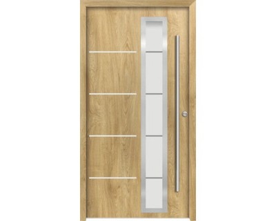 Splendoor Haustür DEMETER Aluminium 1000x2100 mm Eiche DIN Rechts (nach innen öf