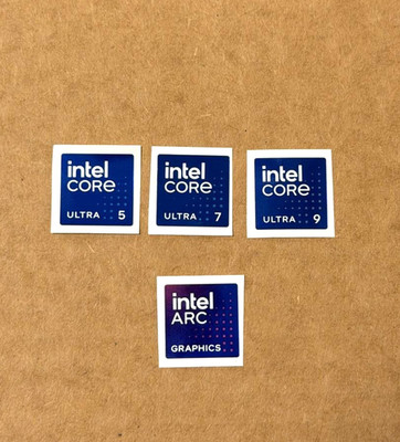 Intel Core Ultra 5, 7, 9 & Arc Graphics Sticker Label Decal 18mm x 18mm