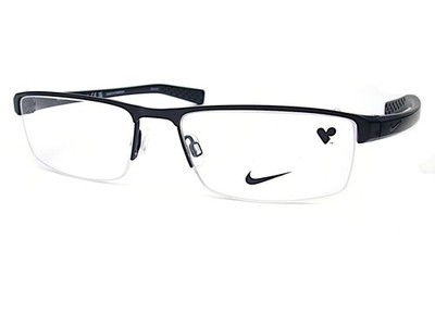 Nike Reading Glasses from +0.75 to +3.50 Semi Rimless Satin Black 55mm 8097 001