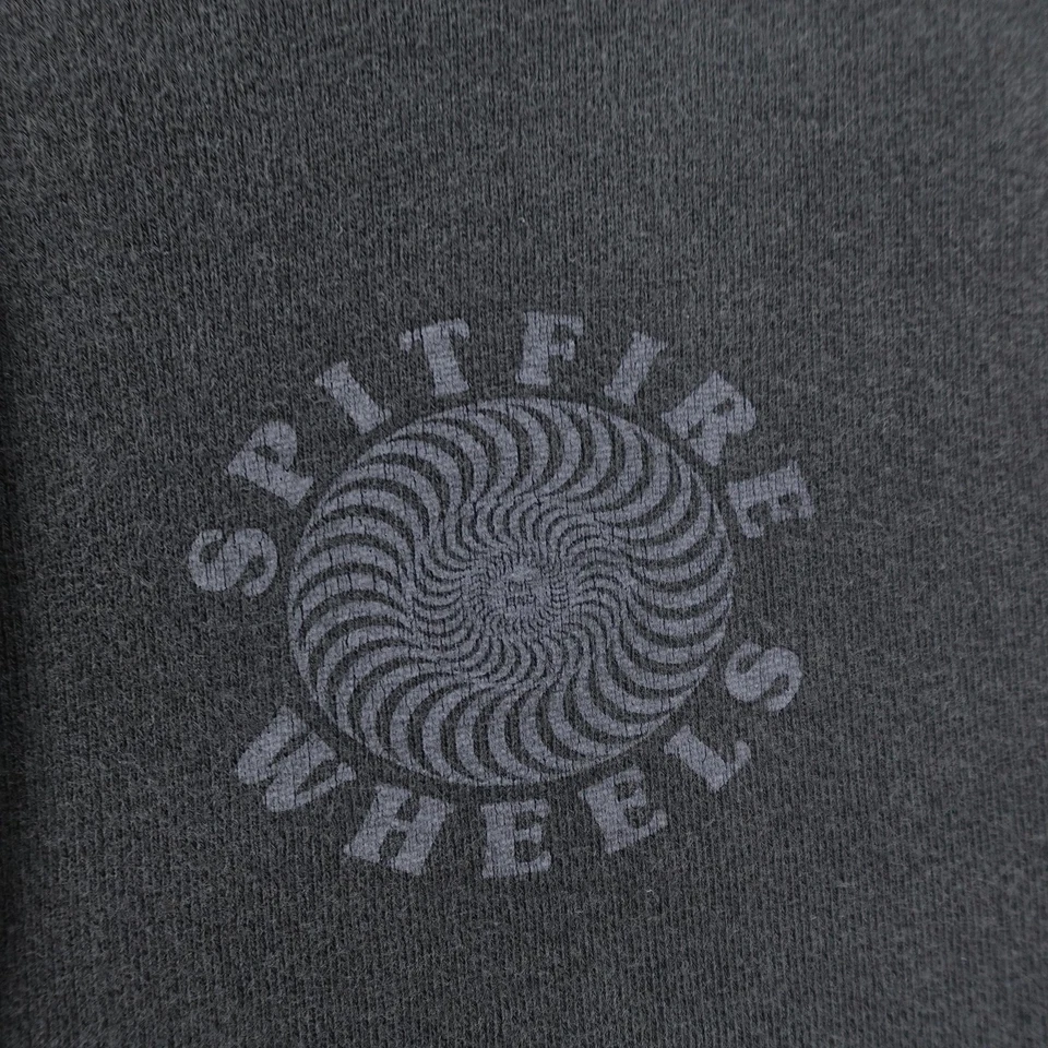 Moletom com capuz vintage Spitfire Wheels masculino grande preto pulôver skatista Y2K - Imagem 3 de 4