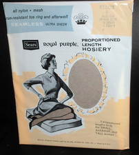 Vintage Royal Purple Hosiery Size Sears 9 MEDIUM HAZELTONE NYLON STOCKINGS
