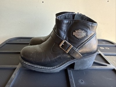 Harley-Davidson Women's Boots Size 6 Vintage Y2K Cool Boots Motorcycle Oil Res