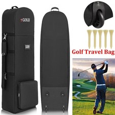 Black Padded Golf Holiday Travel Cover/Bag Case With Wheels Lightweight Holiday*