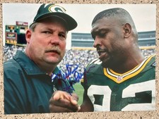 MIKE HOLMGREN GREEN BAY PACKERS SIGNED AUTOGRAPHED 5x7 REGGIE WHITE
