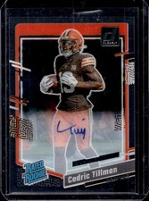 2023 Panini Clearly Donruss Cedric Tillman Rated Rookie Auto RC #54 Browns