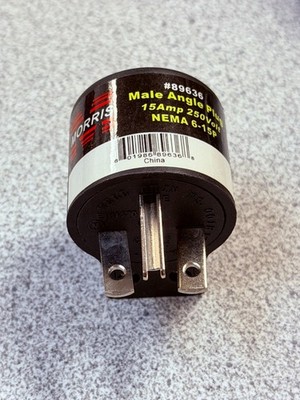 NEW Morris 89636 15 Amp 250 Volt NEMA 6-15P 3-Prong Male Angle Plug