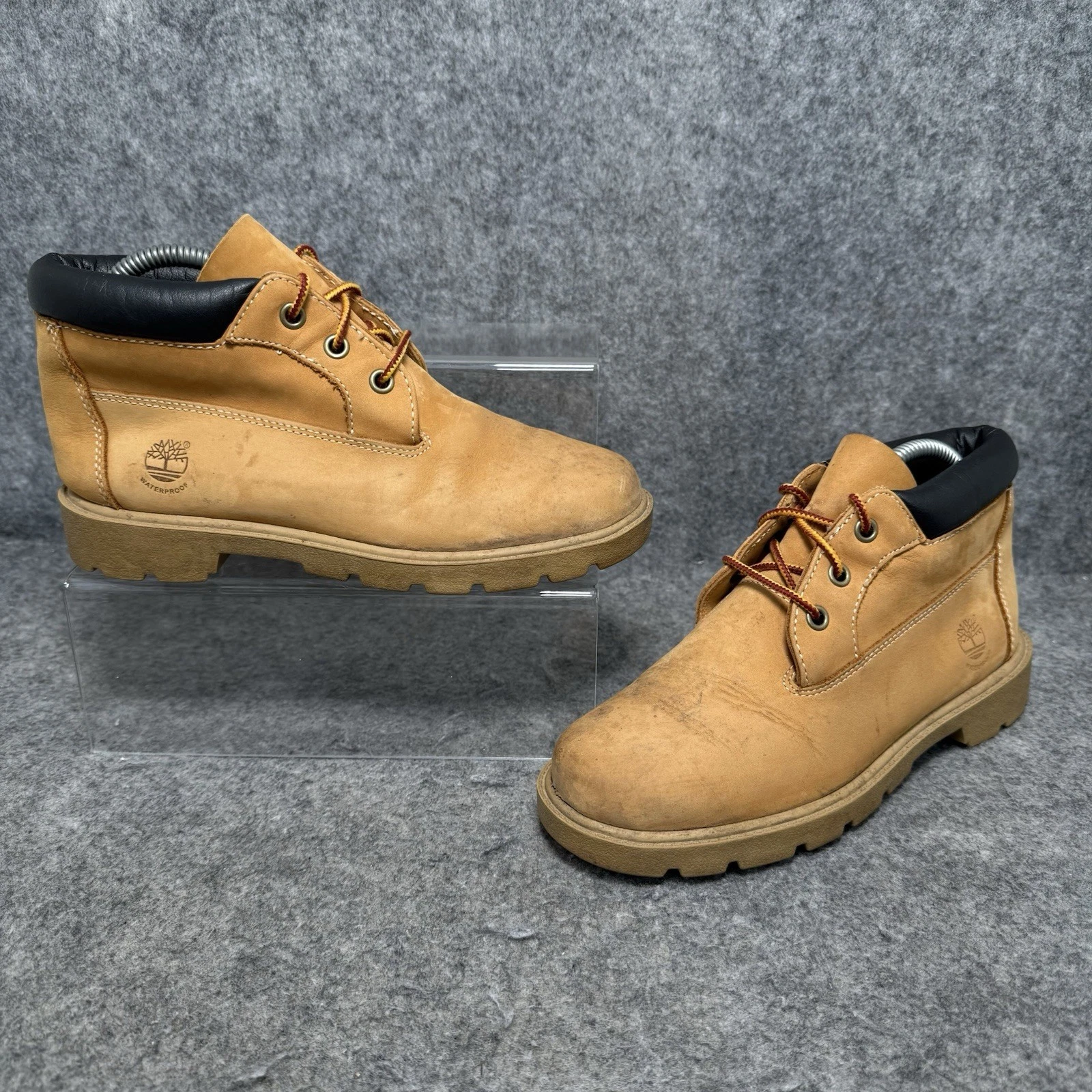 Stivali Timberland donna taglia UK 3 5 marroni pelle scamosciata nabuk impermeabili guariti
