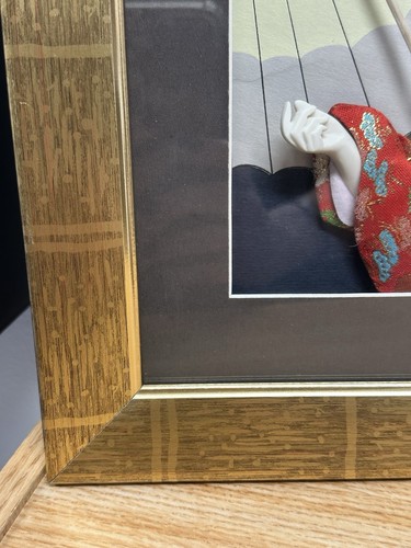 Mujer Geisha Japonesa De Colección con Sombrilla Caja de Sombras 3D ¡Rara! 13,5" x 13" - Imagen 6 de 9