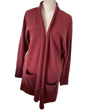 Tahari Pure Luxe 100 Cashmere Cardigan XS Long Open Minimalist 2-Ply