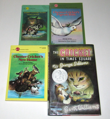 Lot of 4 George Selden books PB/HB Cricket in Times Square, Harry Cat's Pet Pupp