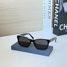 Chanel CH5417 Square Sunglasses Black/Beige Frame Gray Lens 54-17-140