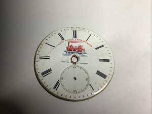 Antique Porcelain Pocket Watch Dial - Rail Road Time Keeper - Thomas ?? London 