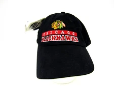 VTG Chicago Blackhawks Hat CCM NHL Strapback Adjustable Spellout Logo Tags READ