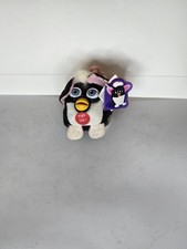 Vintage Furby Black Talking Mini Plush Keychain Clip 1999 Tiger. New w/ Tags