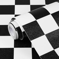 Black and White Contact Paper Mosaic Peel and Stick 17.3" x 80" Checkered