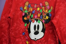 Disney Mickey Mouse Christmas Light Red Sweater Women  s Size Small