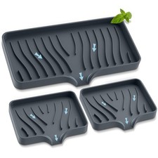 Silicone Sponge And Soap Holder Self Draining Kitchen Caddy Sink Organizer With