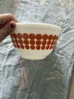 Vintage Pyrex Orange Polka Dot Small Mixing Bowl Milk Glass New Dot MCM
