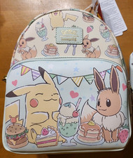 Pokemon Loungefly Pikachu Eevee Café Comida Mini Mochila Bolsa para Libros