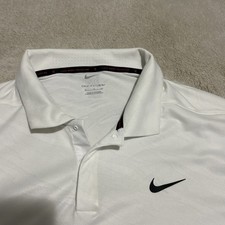 Nike Tiger Woods Dri Fit ADV Golf Polo Shirt Mens Performance White Size XL