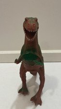 Vintage Imperial 1985 Green  Yellow T-Rex Tyrannosaurus Rex Dinosaur Figure Toy