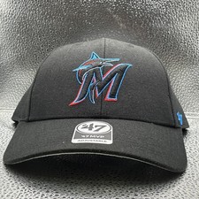 '47 Brand Miami Marlins Baseball Cap Strapback Black One Size MLB Fan