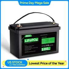 HQST 12 Volt 100Ah LiFePO4 Lithium Iron Phosphate Battery, Series and Parallel