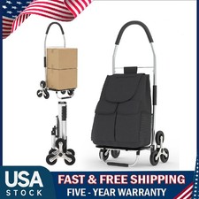 3in1 Folding Shopping Cart Heavy Duty Stair Climbing Dolly Utility Grocery Cart