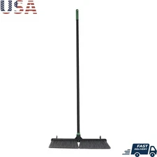 Durable 24 Inch Push Broom Indoor Outdoor Cleaning Heavy Duty Swivel Tip Handle