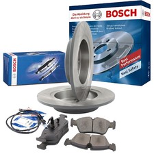BOSCH Set Bremsscheiben hinten voll passend + Bremsbeläge für BMW 5er E34