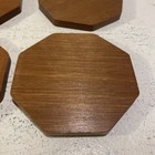 Vintage Set Of 4 Styson Wooden Coaster With Cork - Ship Frigate Pictured — photo 4