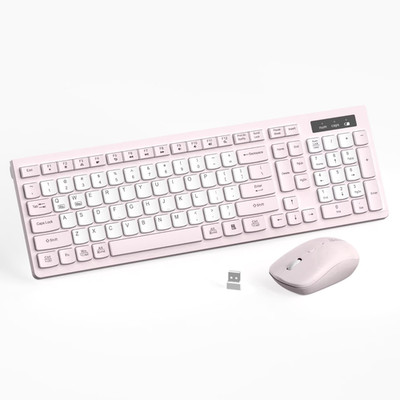 RECCAZR Wireless Keyboard and Mouse Combo, 3-Year Battery Life, 2.4G for PC