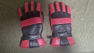 Motarradhandschuhe Damen Gr. S gefüttert, schwarz/rot