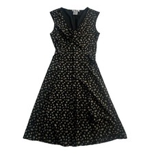 Vintage Nine West Women’s Dress S Black Floral Y2K Timeless Cocktail Corpcore